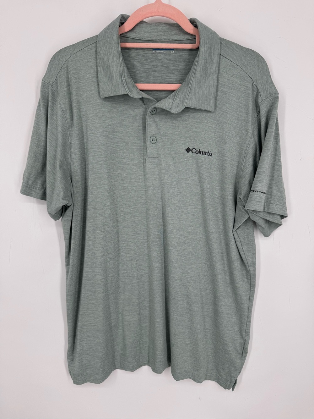 Columbia Men's Heathered Polo Shirt Performance Wear Neutral Size Large